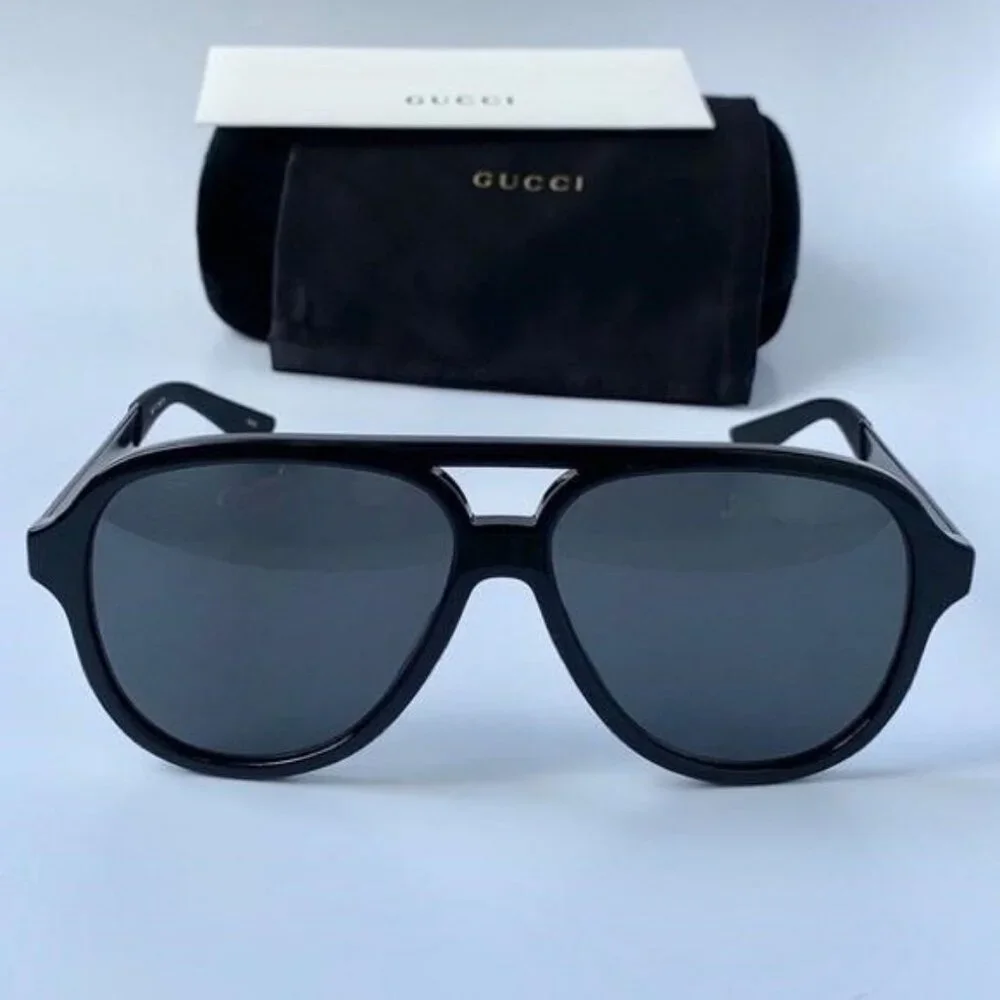 Authentic- New - Gucci Men’s Sunglasses GG0688S 001 Black/ Gray